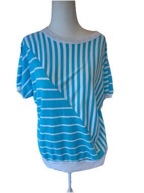 Vintage 1970s DK Gold Donnkenny Blue & White Shirt Women’s , M